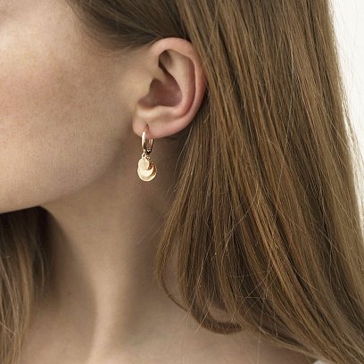 Золотые серьги "Монетки" с07219 №4