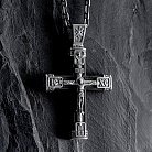 Срібний хрест "Розп'яття. Спаси та Збережи" з ебеновим деревом mini 1061 от ювелирного магазина Оникс - 9