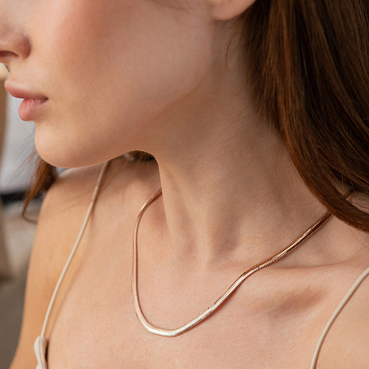 Колье "Gisele" в красном золоте (снейк - 4.5 мм) ц00321-4,5 №2