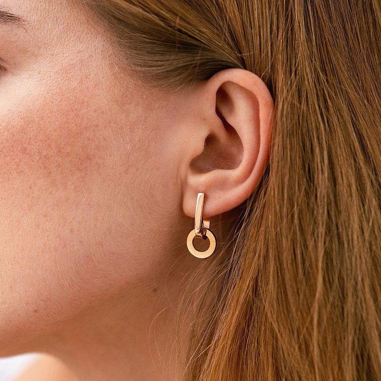 Сережки у червоному золоті с08522 від ювелірного магазину Онікс - 2