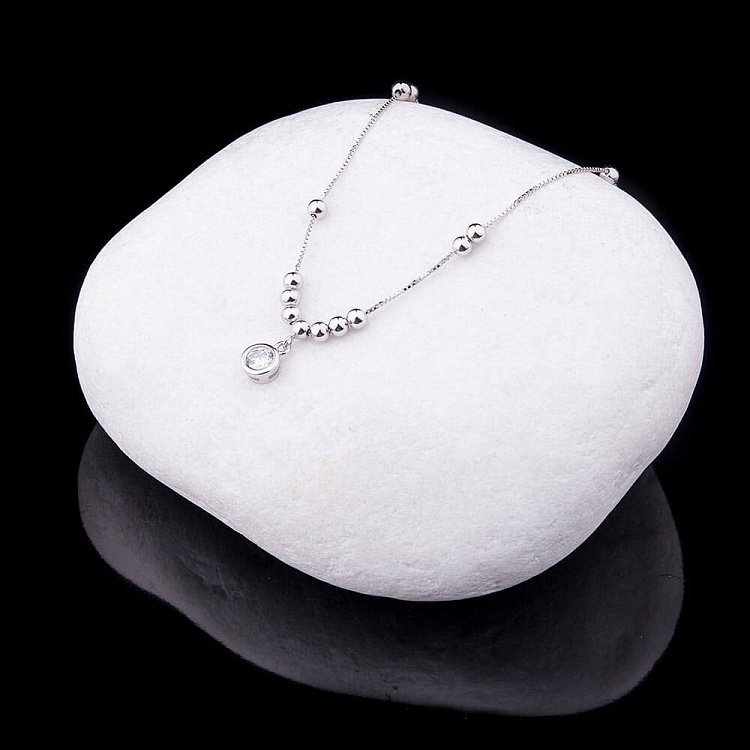 Срібний браслет на ногу з фіанітом 14891 від ювелірного магазину Онікс - 2