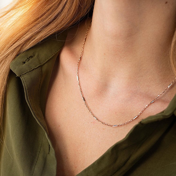 Кольє - ланцюжок у червоному золоті ц00455 від ювелірного магазину Онікс - 1