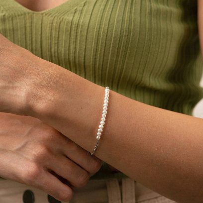 Серебряный браслет с жемчугом 4209р-3PWT №4