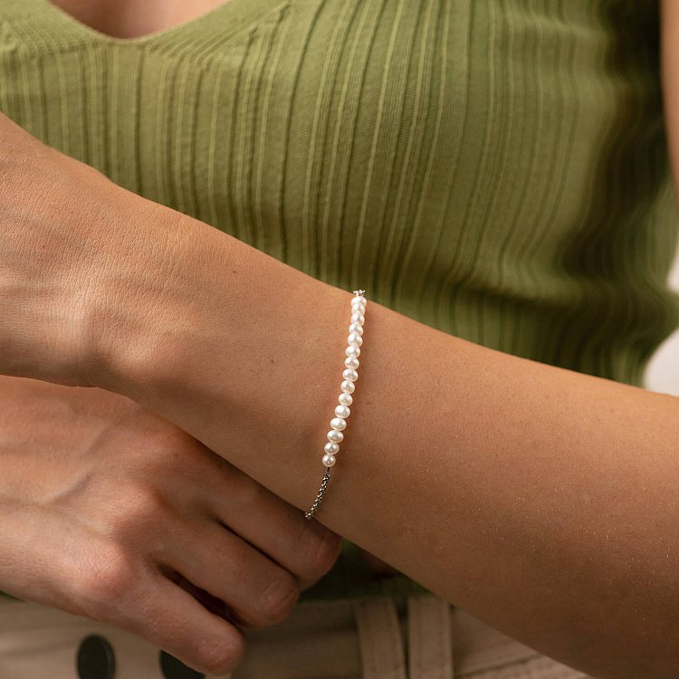 Серебряный браслет с жемчугом 4209р-3PWT от ювелирного магазина Оникс - 3