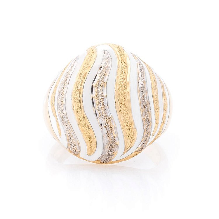 Эксклюзивное золотое кольцо с эмалью к03158 от ювелирного магазина Оникс - 2