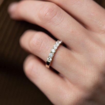 Каблучка в жовтому золоті з діамантами кб0391ri №2