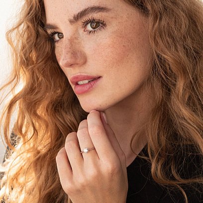 Заручальна золота каблучка з діамантом кб0278 №6