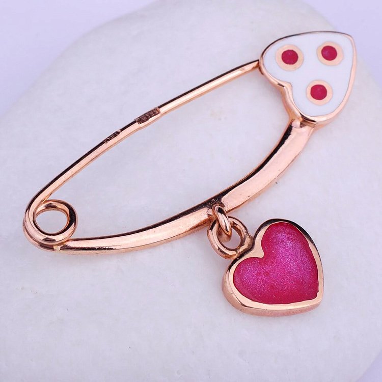 Золотая булавка "Сердечко" зак00093у от ювелирного магазина Оникс