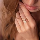 Золотое кольцо "Сердечко" с фианитами к07051 от ювелирного магазина Оникс - 5