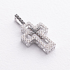 Золотой крестик с белыми и черными бриллиантами пб0397ca от ювелирного магазина Оникс