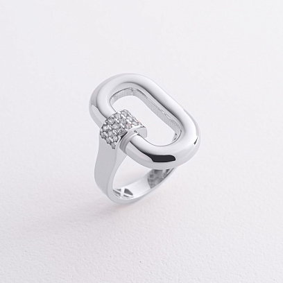 Кольцо "Alice" в белом золоте (фианиты) к08374 №2