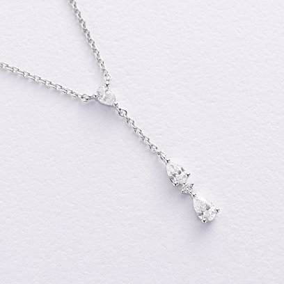 Золоте кольє - краватка з діамантами колб0153nl №3