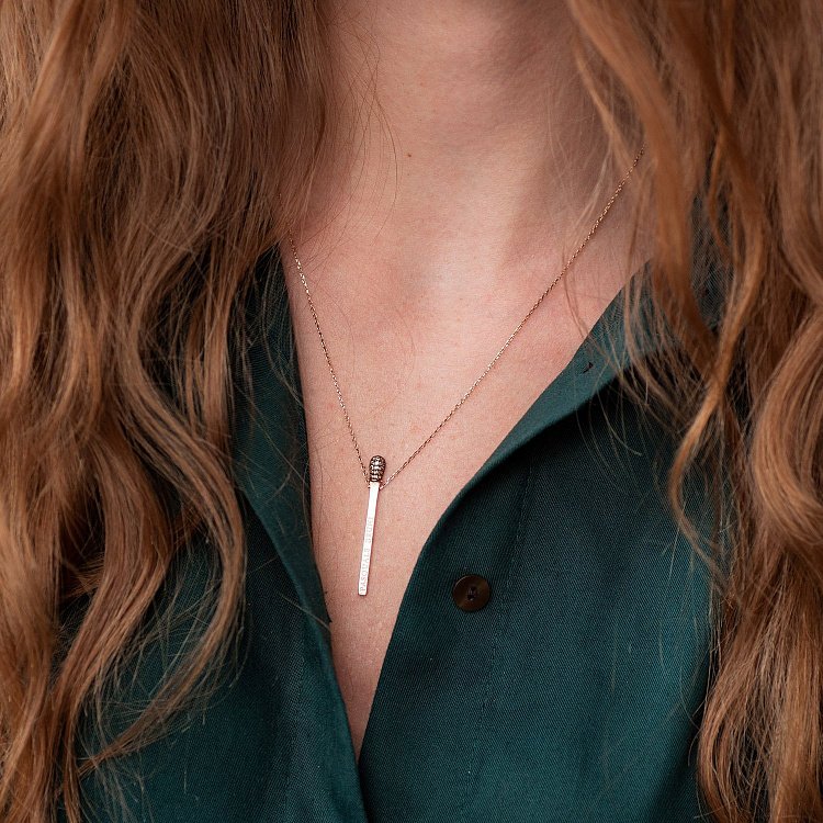 Золоте кольє "Сірник" (фіаніти) кол01467 від ювелірного магазину Онікс - 1