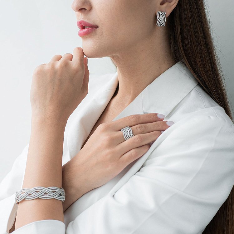 Кольцо в белом золоте с бриллиантами ккит893 от ювелирного магазина Оникс - 3