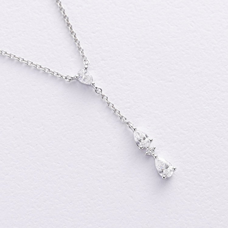 Золоте кольє - краватка з діамантами колб0153nl від ювелірного магазину Онікс - 2