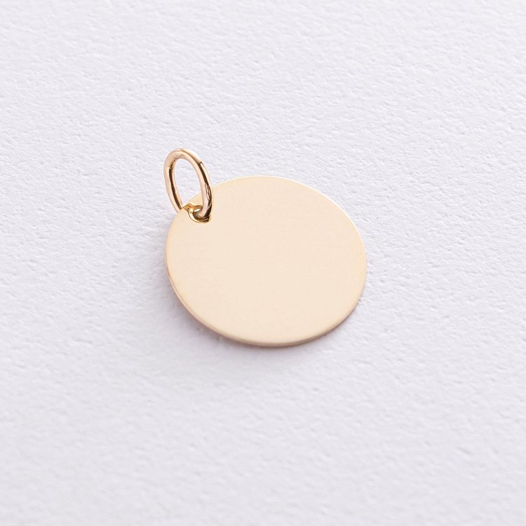 Кулон для гравировки в желтом золоте (17 мм) п03435 от ювелирного магазина Оникс - 4