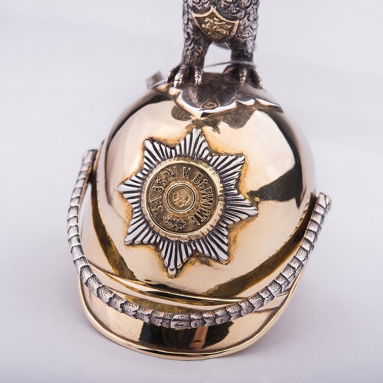 Срібна стопка з двоголовим орлом ручної роботи (позолота, чорніння) сер00045 від ювелірного магазину Онікс - 1