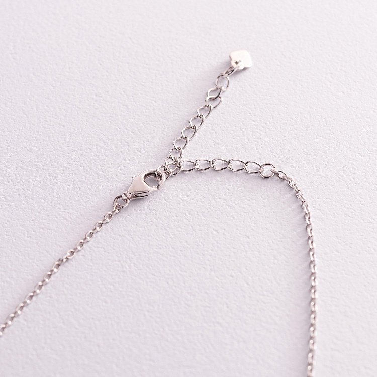 Срібне кольє "Конюшина" з перламутром 18185 від ювелірного магазину Онікс - 3