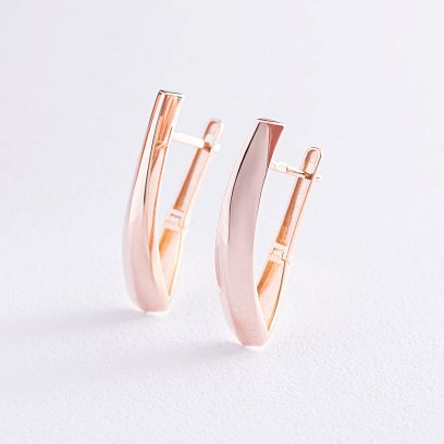 Серьги в красном золоте на английской застежке с06832