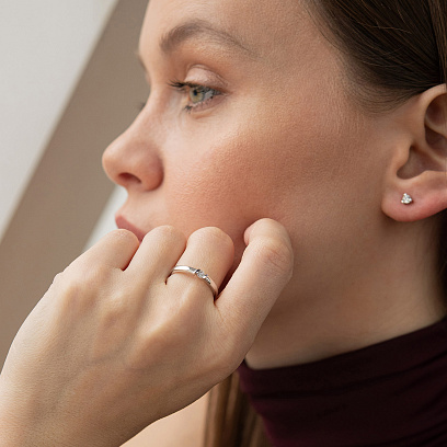 Заручальна золота каблучка з діамантом кб0632ca №2