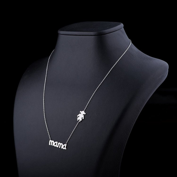 Срібне кольє Мама з дівчинкою 18564 від ювелірного магазину Онікс - 1