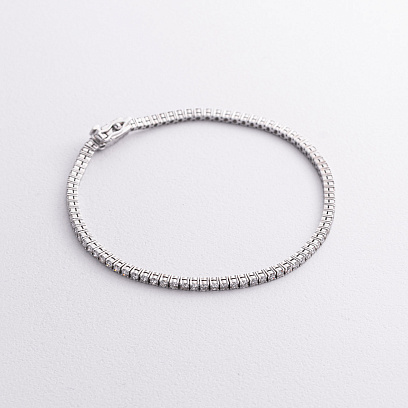Браслет Теннис в белом золоте с белыми бриллиантами бр3026.1