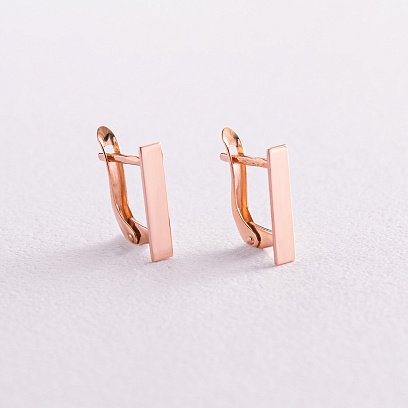 Золотые серьги "Лаконичность" 470619 №2