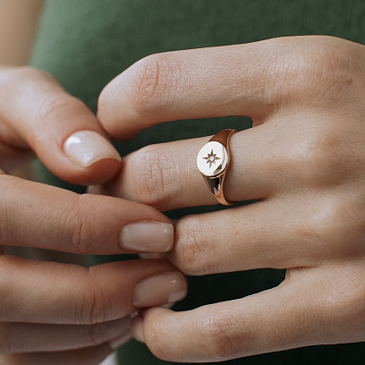 Золота каблучка "Полярна зірка" к06742 №16