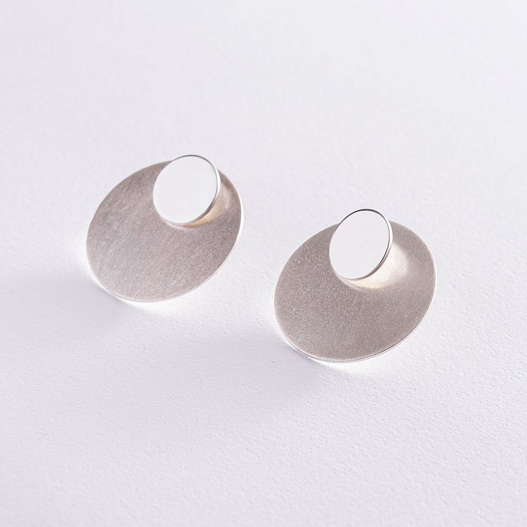 Срібні сережки - пусети "Моллі" 123039 від ювелірного магазину Онікс - 4