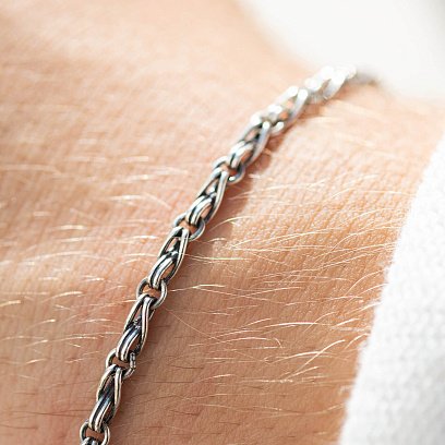 Мужской серебряный браслет "Бесконечность" 141651 №4