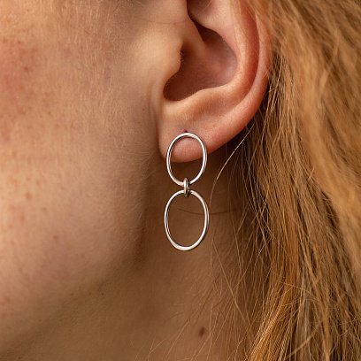 Срібні сережки - пусети "Вплив" 122981