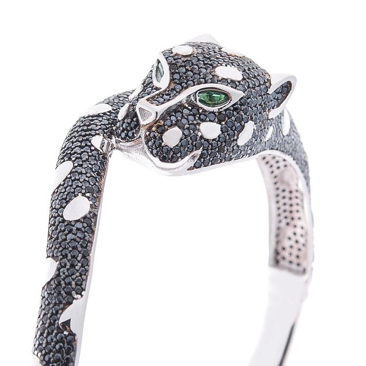 Золотий браслет "Пантера" (фіаніти) б03932 від ювелірного магазину Онікс - 2