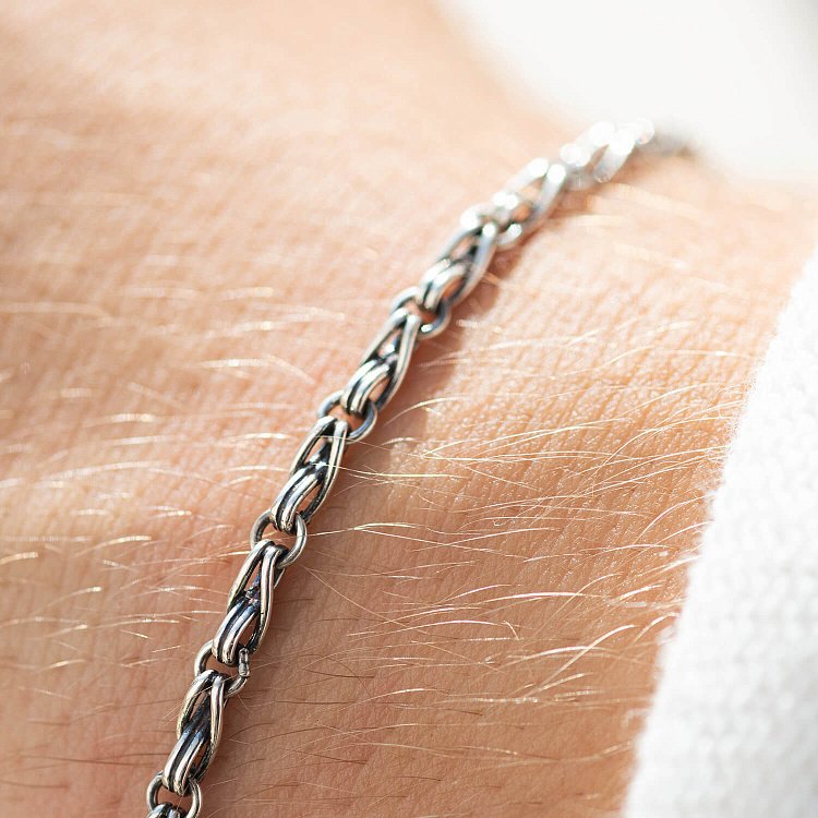 Мужской серебряный браслет "Бесконечность" 141651 от ювелирного магазина Оникс - 3