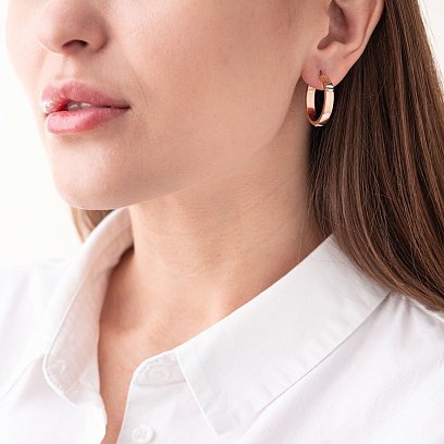 Золотые серьги - кольца с04883 №2