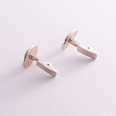 Серебряные запонки с эмалью 25002 №2