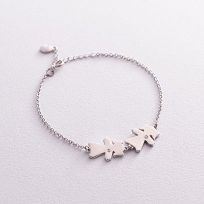 Срібний браслет "Дві дівчинки" (можливе гравіювання) 2083