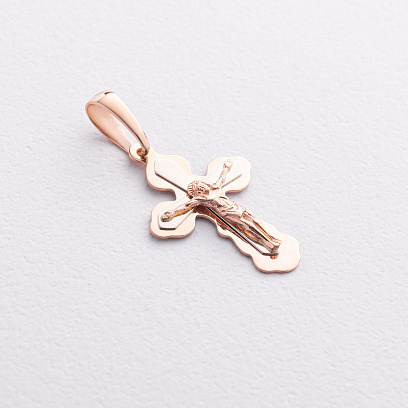 Православный золотой крестик "Распятие. Спаси и Сохрани" 210203