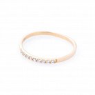 Золотое кольцо с фианитами (минимализм) к05392 от ювелирного магазина Оникс - 1