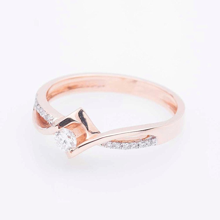 Золота каблучка з діамантами кб0031 від ювелірного магазину Онікс - 1