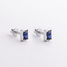 Серебряные серьги - пусеты "Karen" (сапфиры) 2685/1р-HSPH от ювелирного магазина Оникс - 2