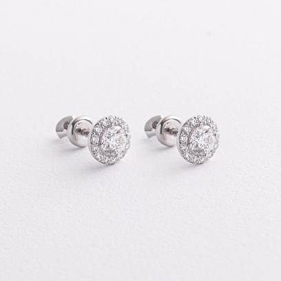 Золоті сережки - пусети з діамантами 344681121 №4