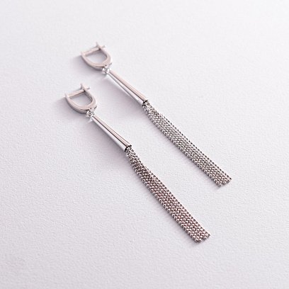 Сережки "Мрійливість﻿" у білому золоті с07808