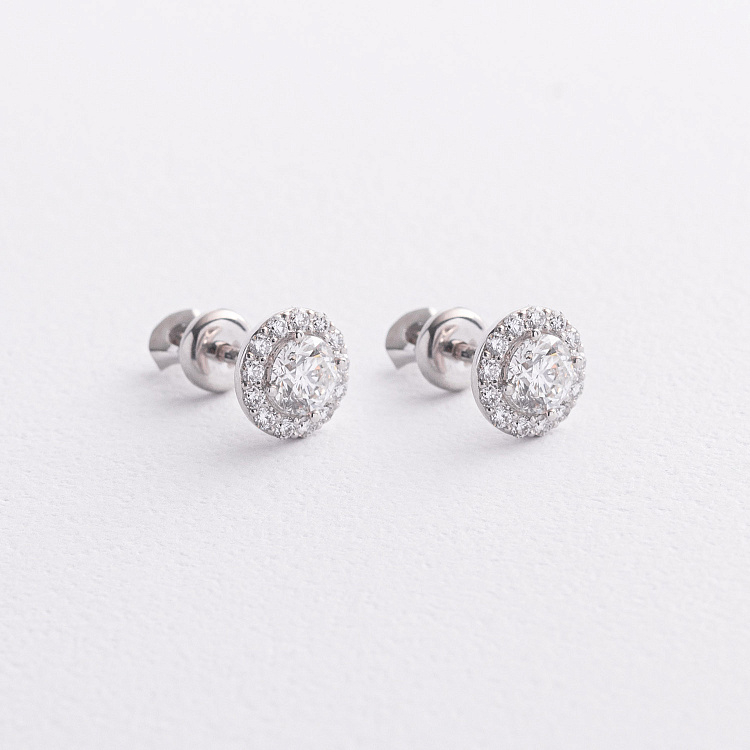 Золоті сережки - пусети з діамантами 344681121 від ювелірного магазину Онікс - 3