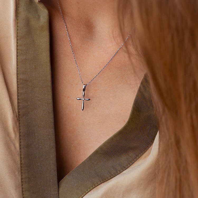 Золотое колье "Крестик" с фианитом кол02191 от ювелирного магазина Оникс - 4