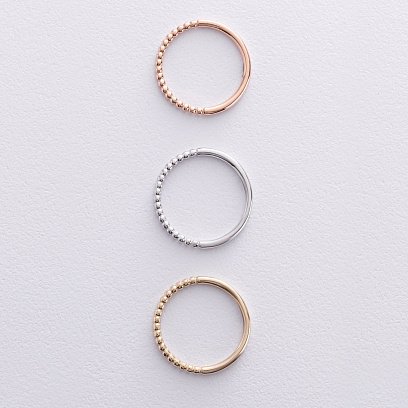 Кулькова каблучка "Одрі" у червоному золоті к07596 №6