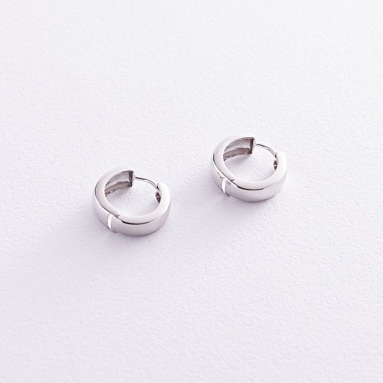 Серьги - кольца в белом золоте с08199 №3
