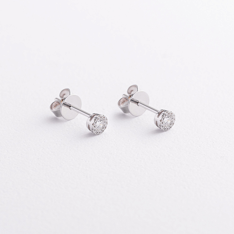 Золоті сережки - пусети з діамантами сб0665ca від ювелірного магазину Онікс - 1