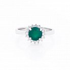 Женское кольцо с хризопразом (фианиты) 111464 от ювелирного магазина Оникс - 4