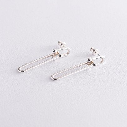 Срібні сережки - пусети "Ідея" 122742 №8