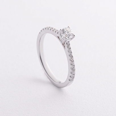 Помолвочное золотое кольцо с бриллиантами кб0607ri